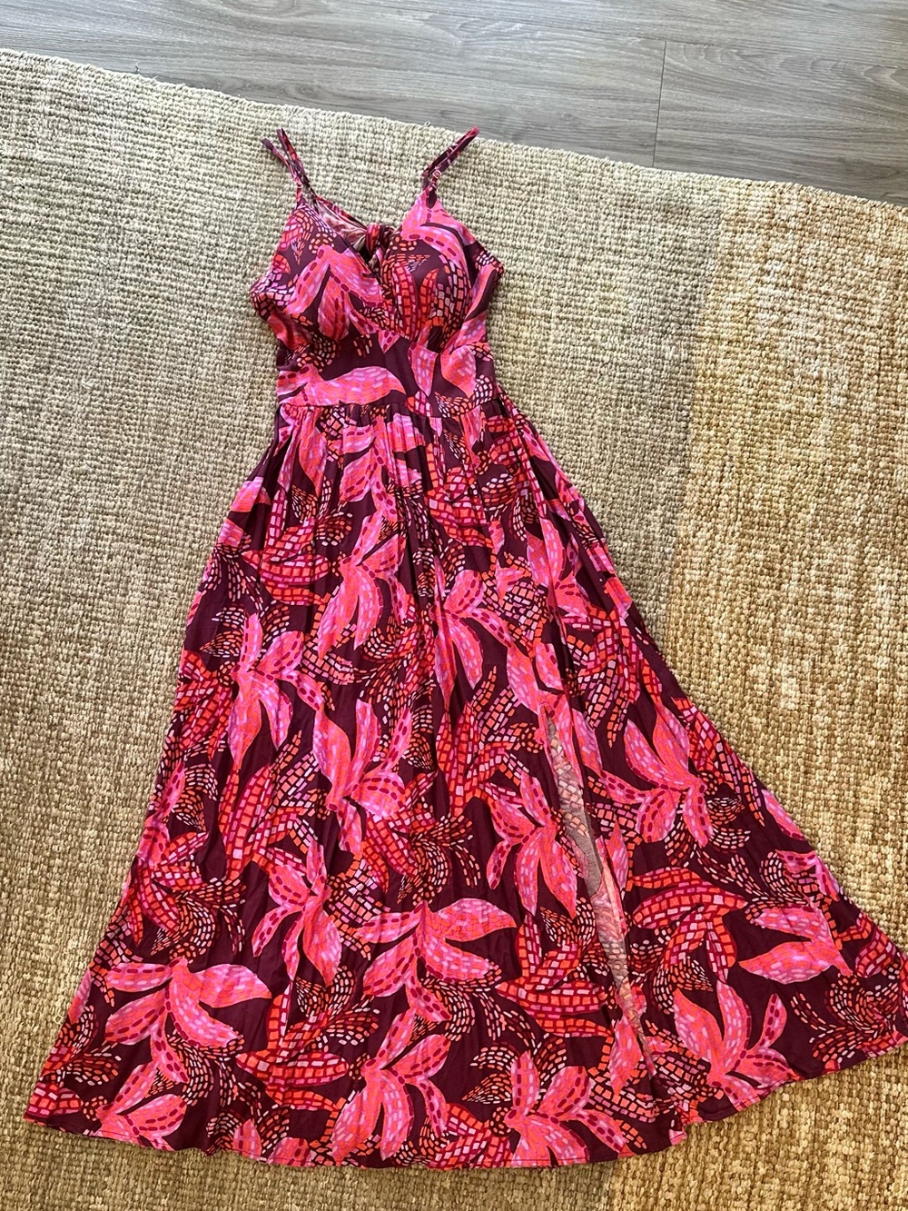 Jessica Simpson Pink, Magenta & Purple Printed Maxi Dress